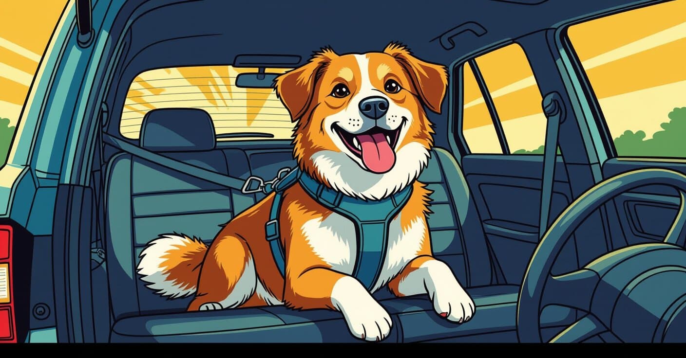 大型犬と小型車：SUVにもセダンにもフィットする頑丈なペット用拘束器具