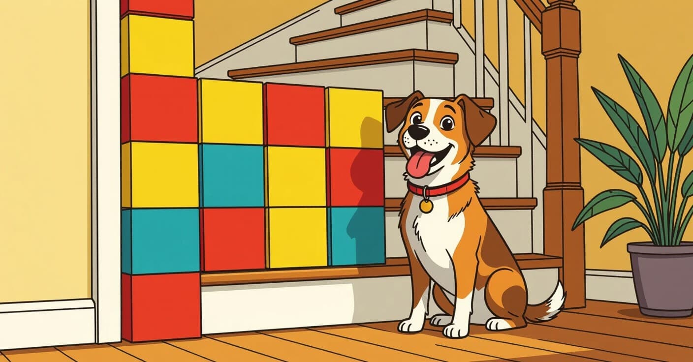 穴を開けずに階段や部屋をブロック！DIY犬用ゲートのアイデア