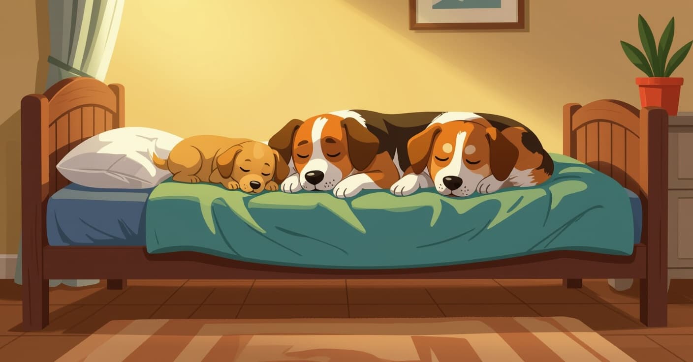 子犬からシニアまで：愛犬の成長に合わせてサイズ調整できる犬用ベッド