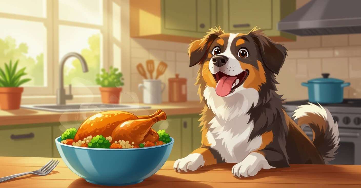 低アレルギー自家製ドッグフード：15分で完成！七面鳥とキヌアのボウル