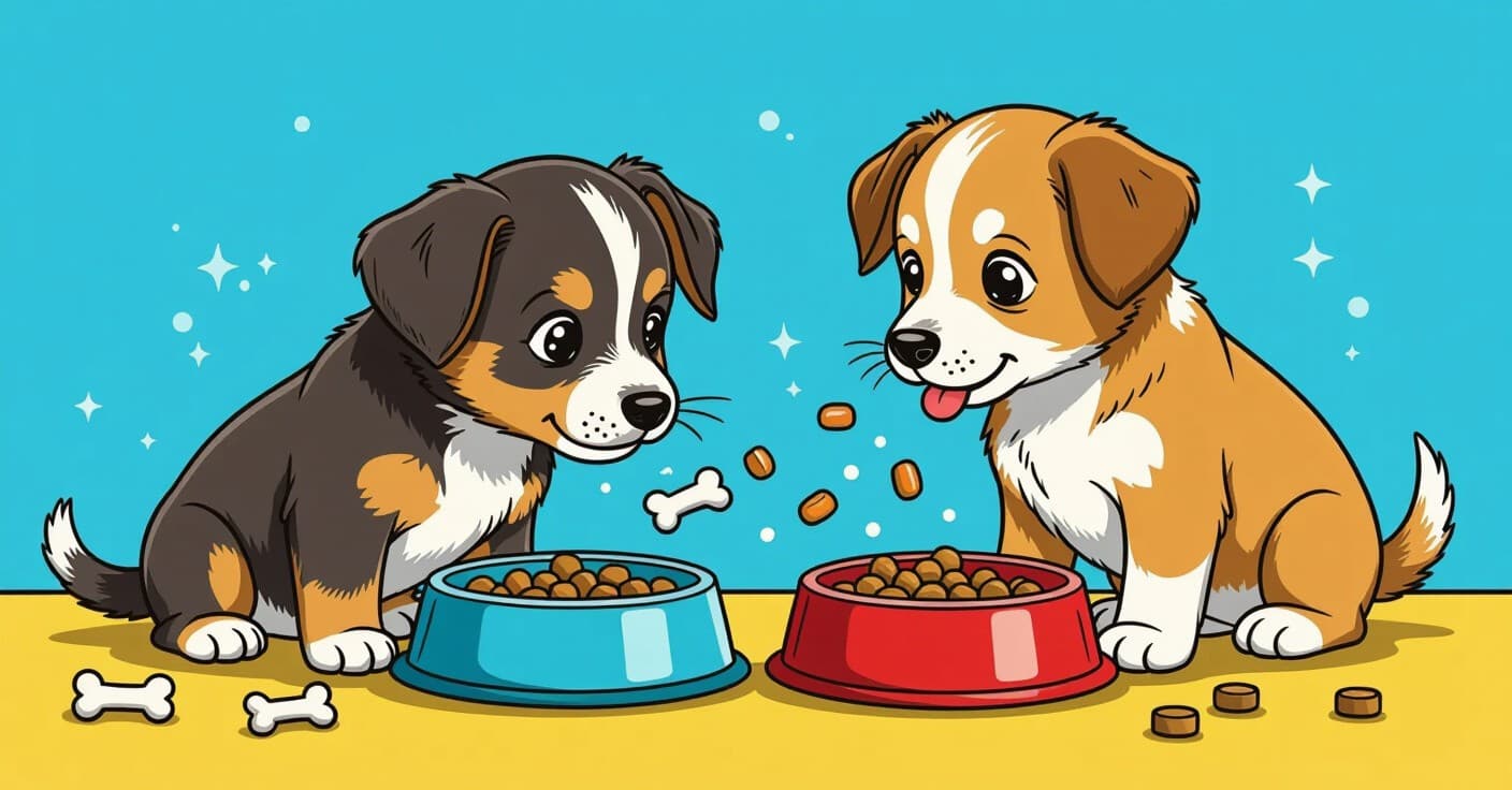 大型犬と小型犬の子犬用食事：カルシウムとリン比率の重要性について