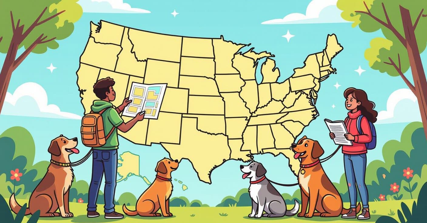 「リスクのある」犬との引っ越し：飼い主のための州別犬種法チェートシート