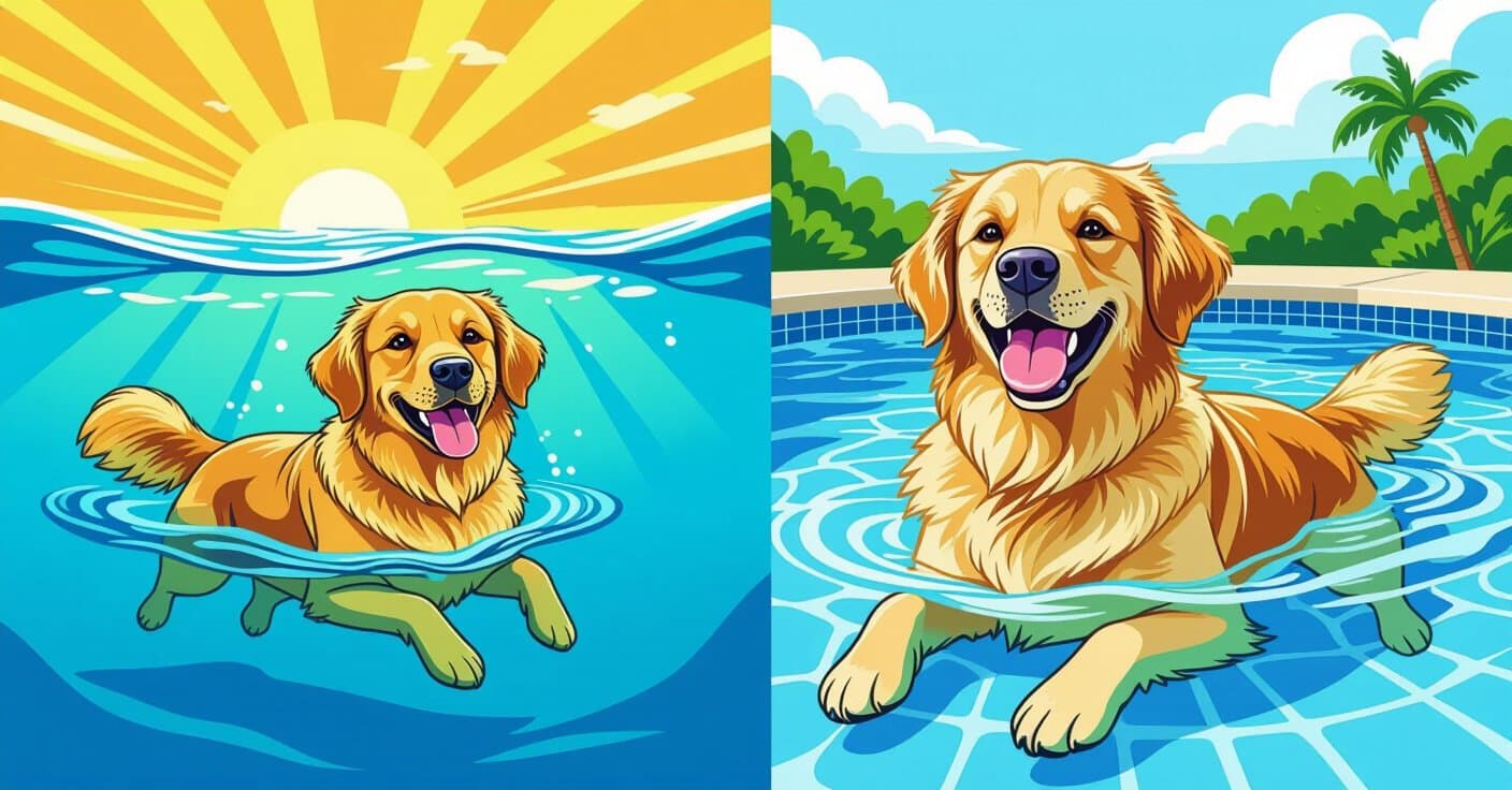 塩水 vs 塩素：愛犬の皮膚により安全な泳ぎ場はどちら？