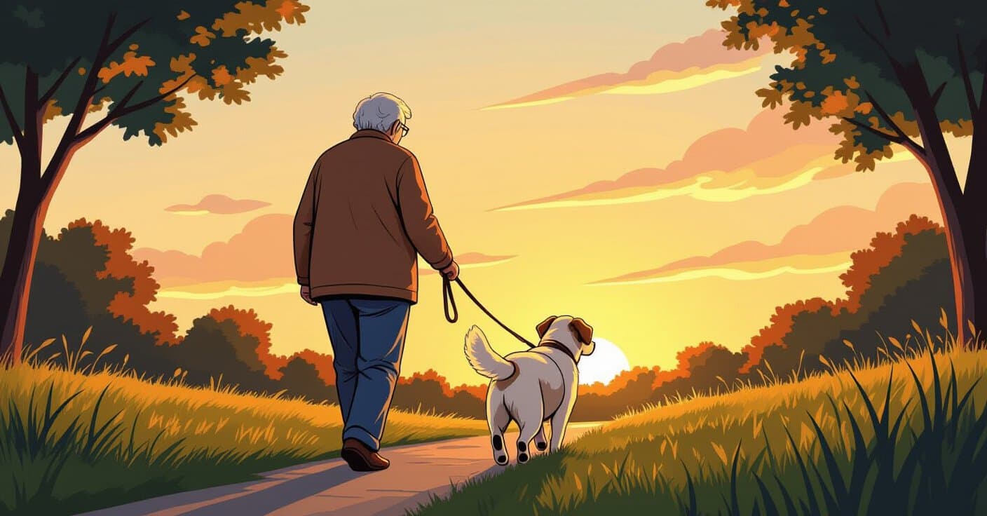 シニア散歩：老化した関節に優しい低負荷の犬の散歩ルーティン