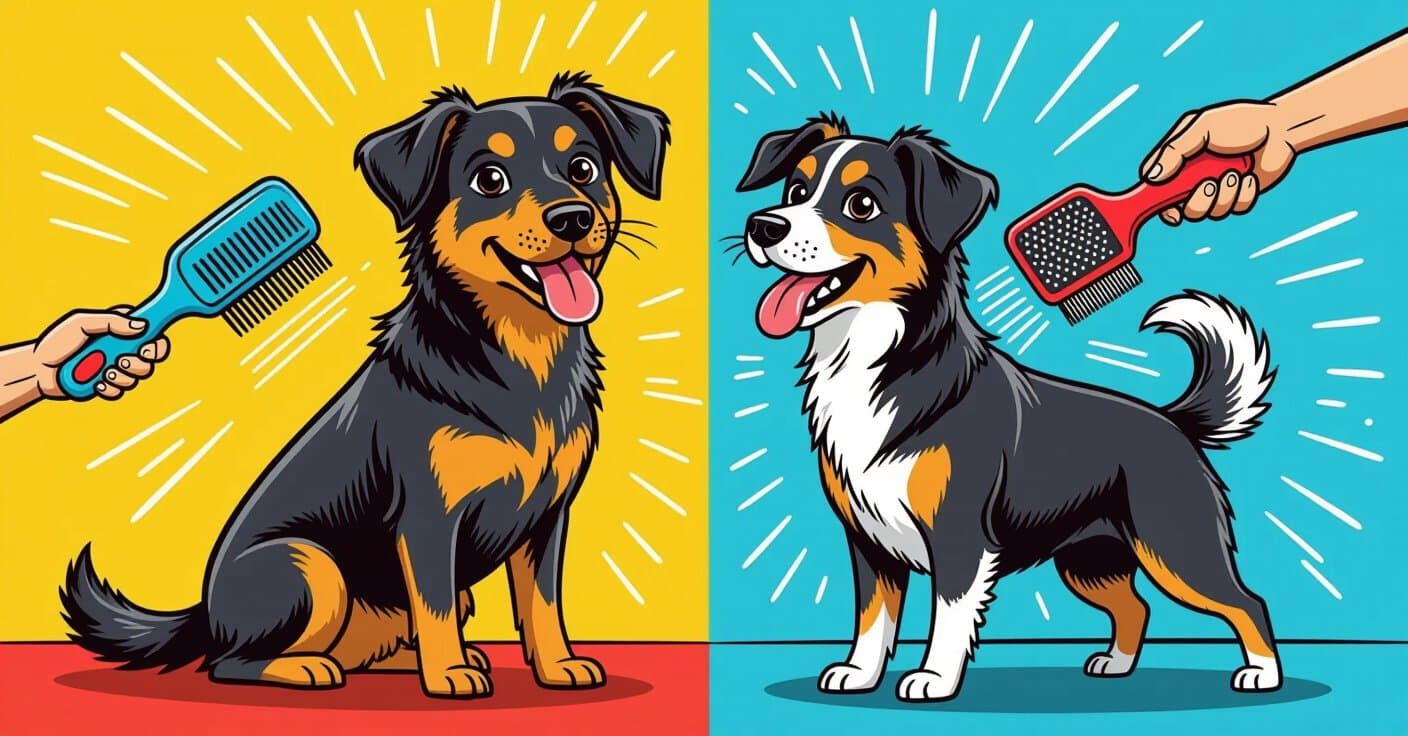 スリッカーブラシ vs ピンブラシ：あらゆる犬種の被毛に勝つグルーミングツールは？