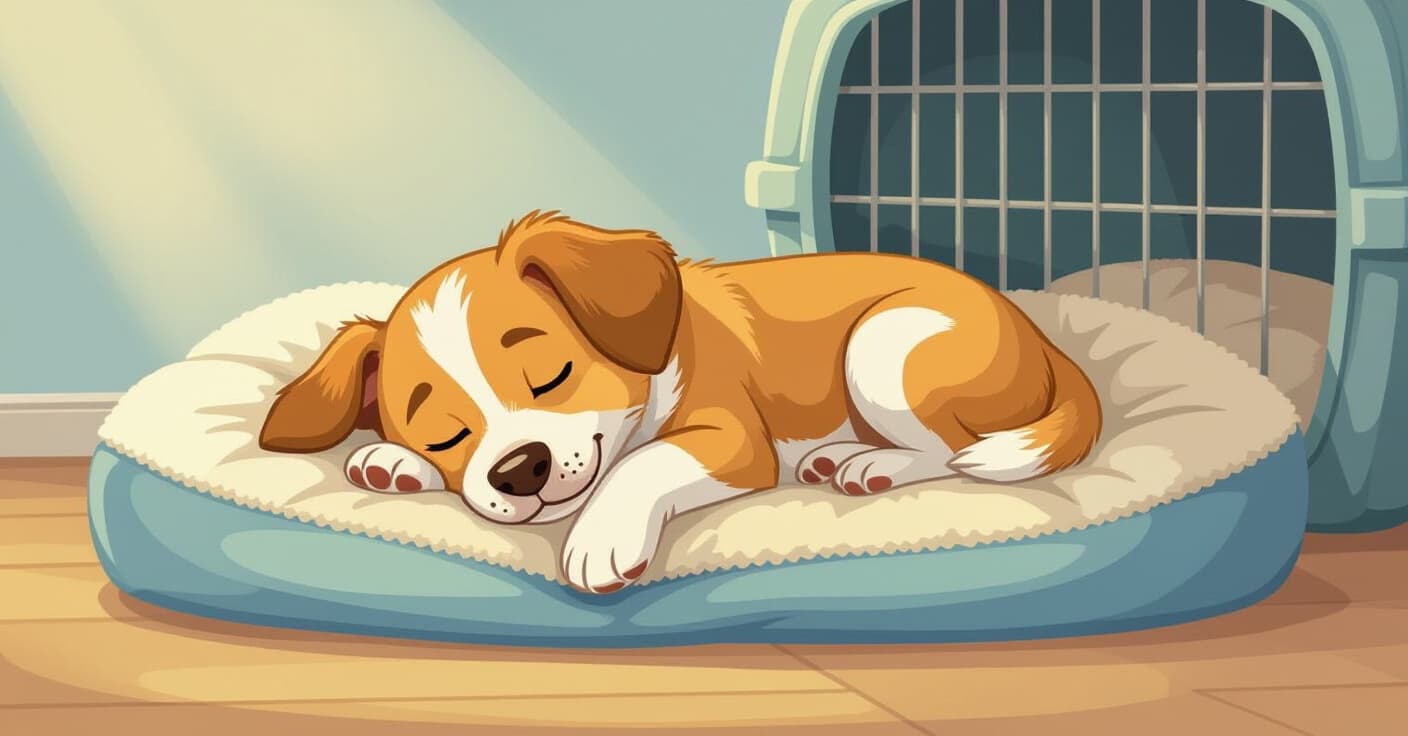 クレートからドッグベッドへ：子犬の不安ゼロ移行計画